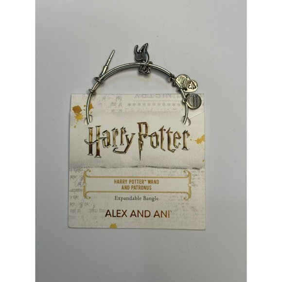 NEW Alex and Ani Harry Potter Wand & Patronus Expandable Bangle – Silver Finish - Picture 3 of 5